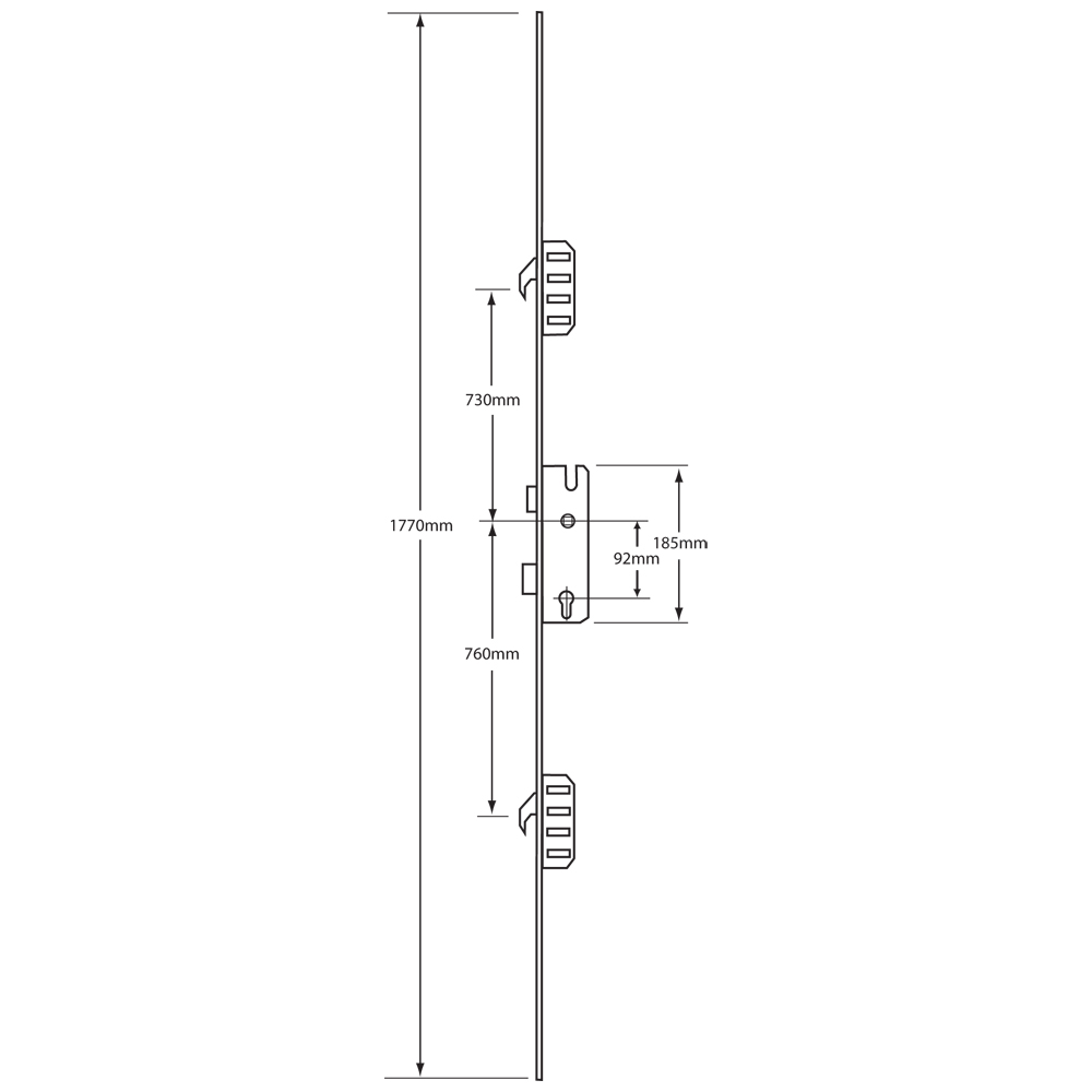 WINKHAUS Cobra Lever Operated Latch & Deadbolt Split Spindle 20mm Radius - 2 Hook WINKHAUS Cobra Lever Operated Latch & Deadbolt Split Spindle 20mm Radius - 2 Hook