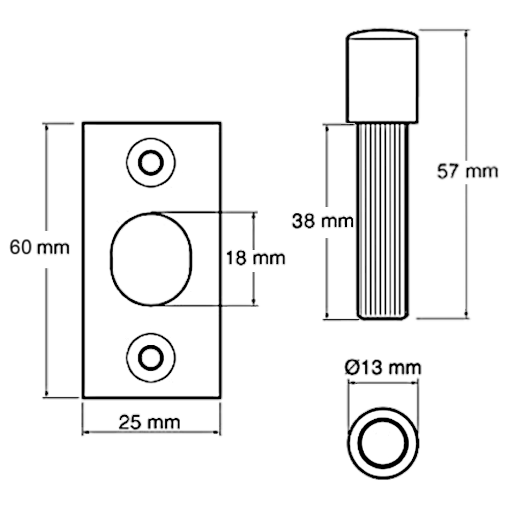 YALE P125 Hinge Bolt Pair - Satin Chrome YALE P125 Hinge Bolt Pair - Satin Chrome