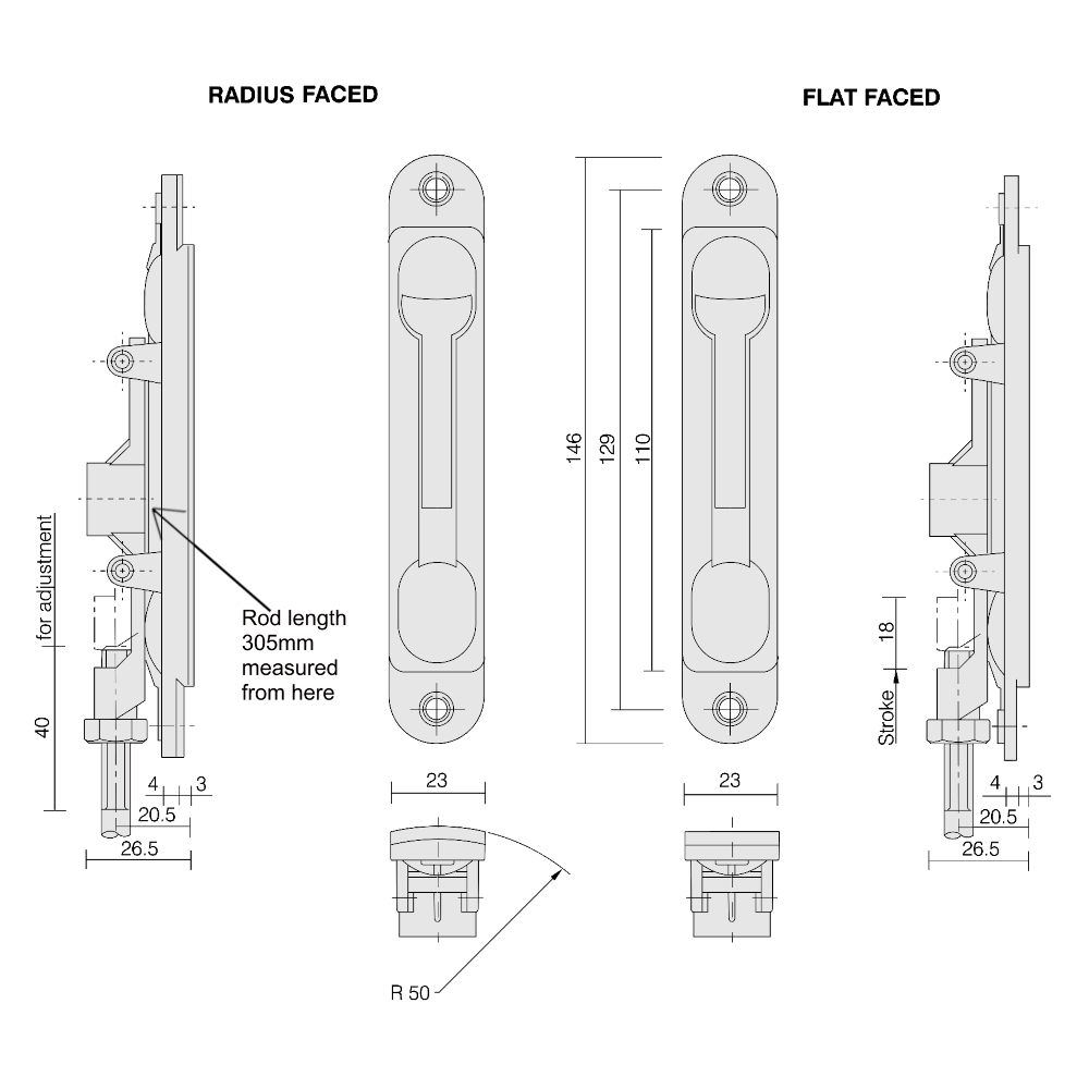 AXIM Flush Bolt FB6200 Series AXIM Flush Bolt FB6200 Series