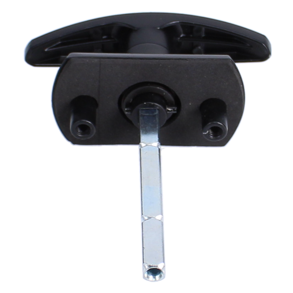 CARDALE Garage Door T-Handle Square Spindle With Screwhole In End Black CARDALE Garage Door T-Handle Square Spindle With Screwhole In End Black