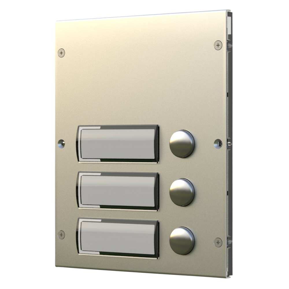 8K Series Extension Panel 3 Button - Stainless Steel