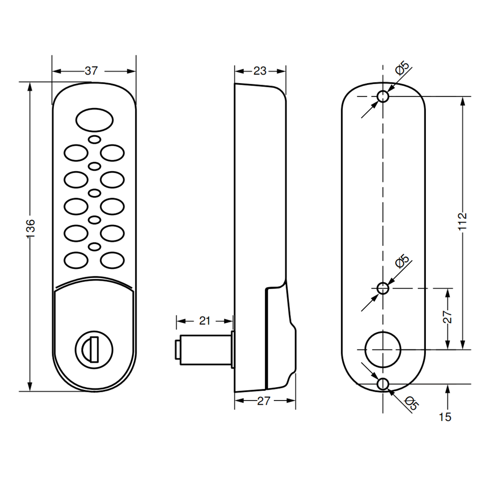 L&F 3780 Digital Combination Lock - Silver L&F 3780 Digital Combination Lock - Silver