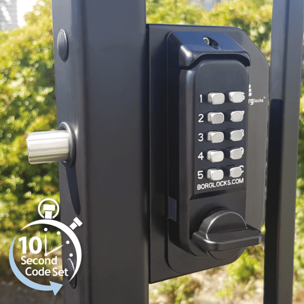 BORG LOCKS BL3030 MG Pro Mini Gate Lock Knob Operated Double Sided Keypad - Black (Marine Grade Pro) BORG LOCKS BL3030 MG Pro Mini Gate Lock Knob Operated Double Sided Keypad - Black (Marine Grade Pro)