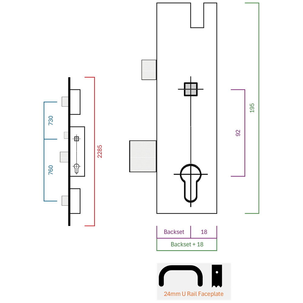 GU Secury Auto Panic E U-Rail Multipoint - 2 Deadlocks GU Secury Auto Panic E U-Rail Multipoint - 2 Deadlocks