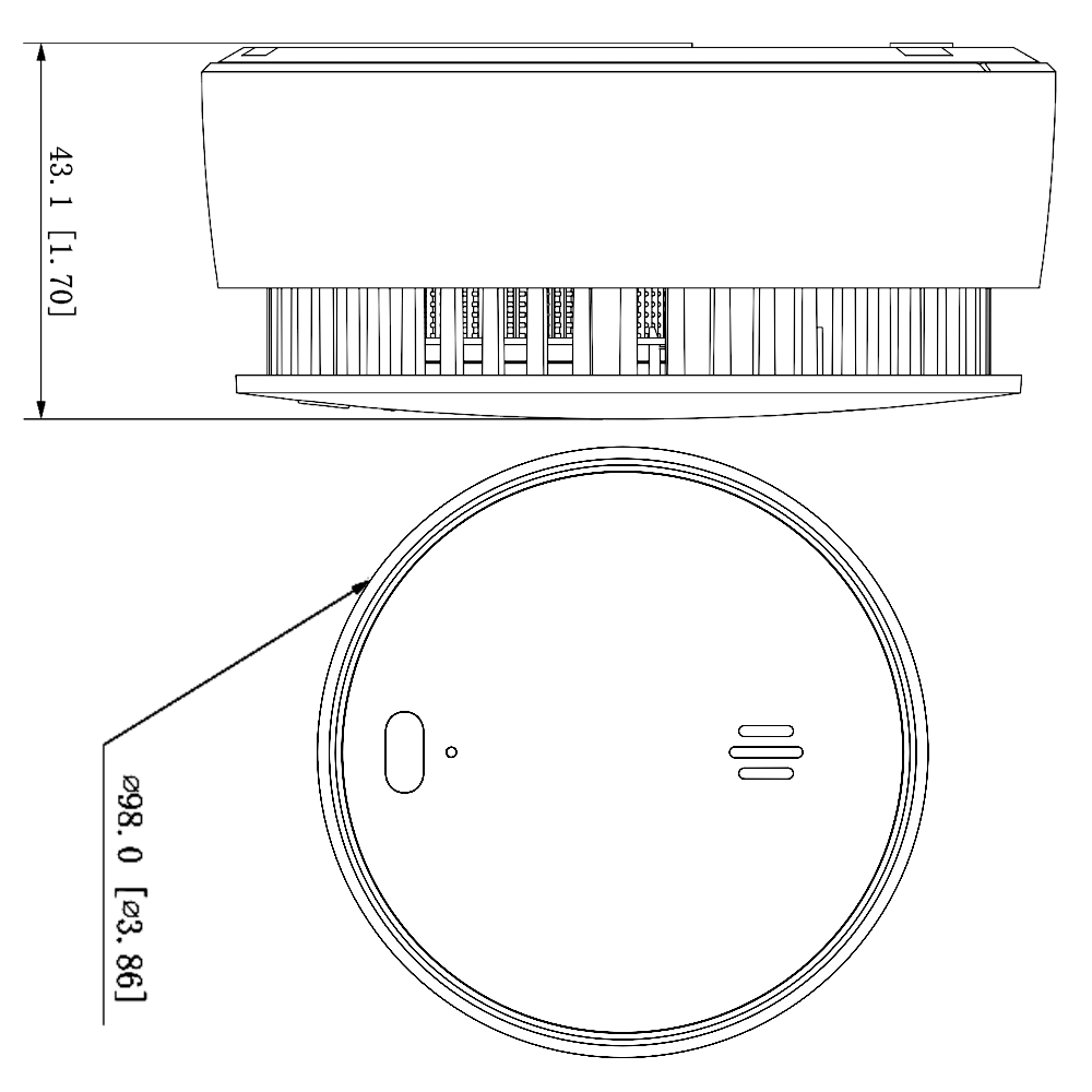 DAHUA Airshield Wireless Optical Smoke Detector HY-SA21A-W2(868) Smoke Detector White DAHUA Airshield Wireless Optical Smoke Detector HY-SA21A-W2(868) Smoke Detector White