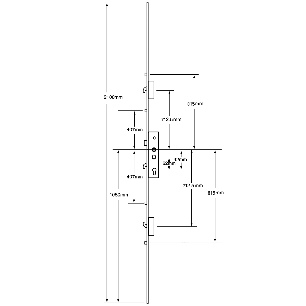 SAFEWARE Lever Operated Latch & Hookbolt Twin Spindle - 2 Hook 4 Roller SAFEWARE Lever Operated Latch & Hookbolt Twin Spindle - 2 Hook 4 Roller