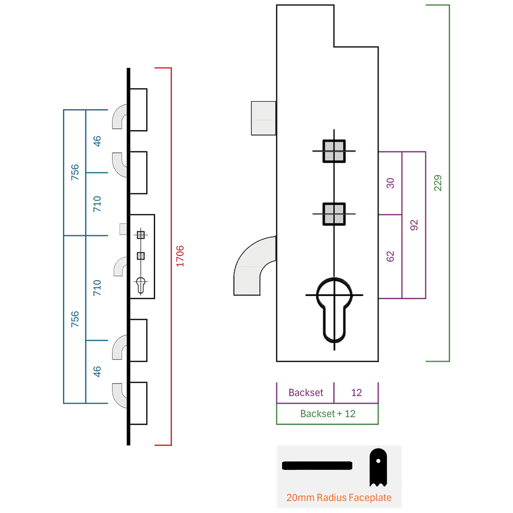 INGENIOUS Duplex Lever Operated Latch & Hookbolt - 4 Hook INGENIOUS Duplex Lever Operated Latch & Hookbolt - 4 Hook