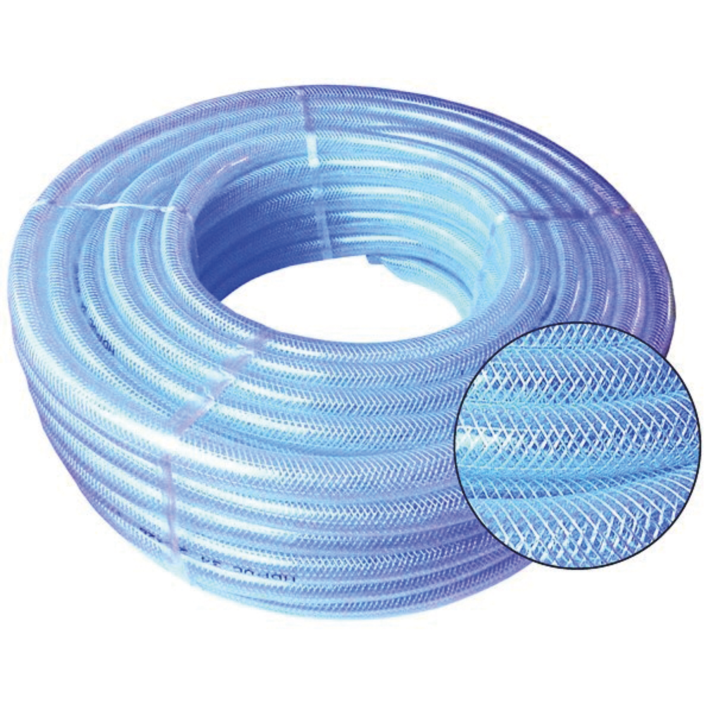 1/2" Braided Reinforced PVC, Clear