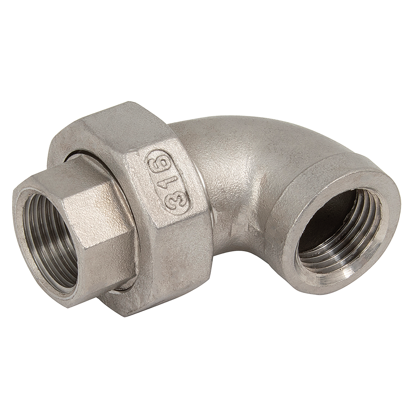 3/4" BSPP FEMALE FLAT UNION ELBOW STAINLESS STEEL