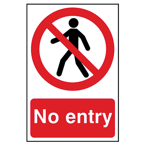 200 x 300mm No Entry Sign