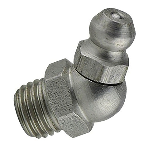 1/4" BSPT 45 DEG ELBOW GREASE NIPPLE - STAINLESS STEEL