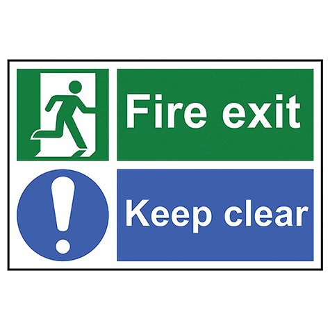 300 x 200mm Fire Exit Keep Clear Sign