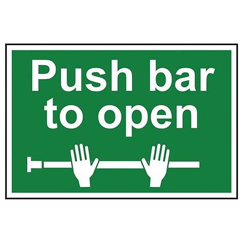300 x 200mm Push Bar to Open Sign