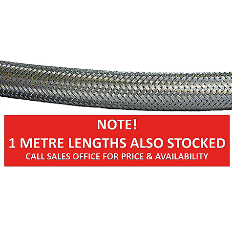 19mm ID x 27mm OD BX Stainless Steel Overbraid Hose