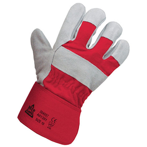 Chrome Leather Red Rigger Glove