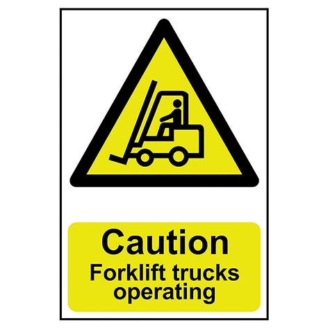 200 x 300mm Caution Forklift Trucks Sign