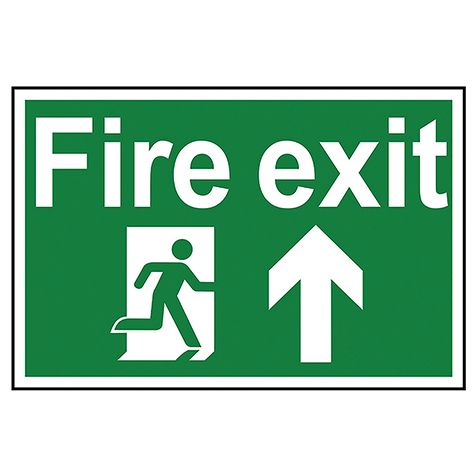 300 x 200mm Fire Exit Arrow Up Sign