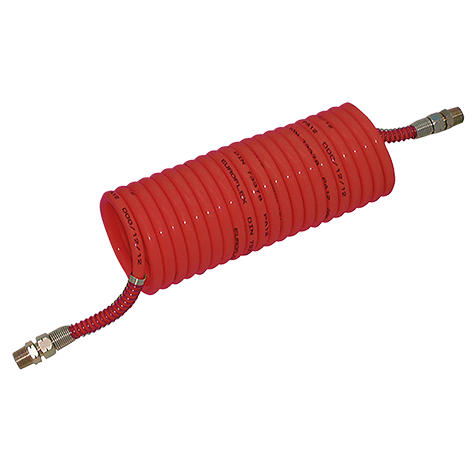 1/2" OD RECOIL HOSE RED X 25FT AND ENDS