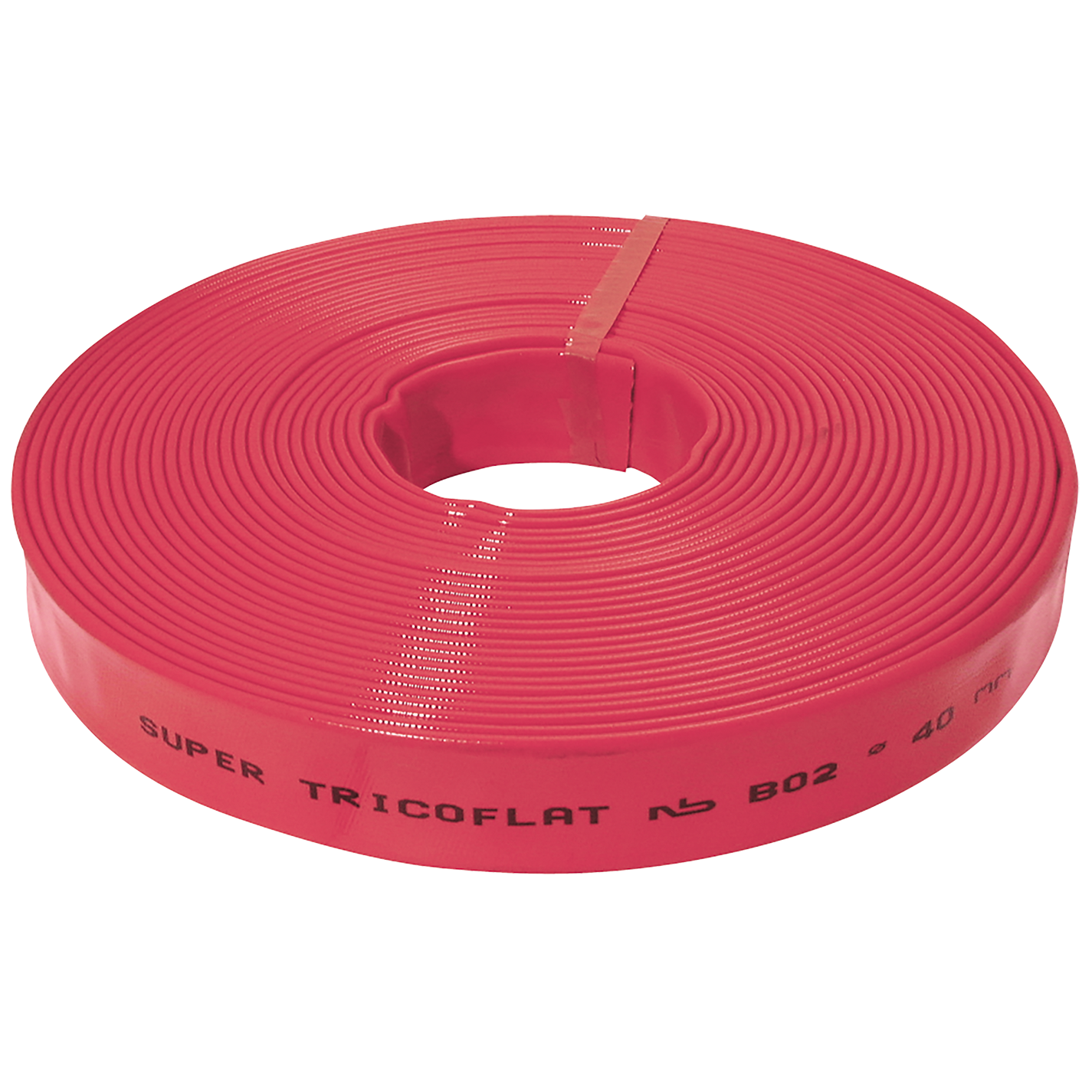 76MM ID RED SUPERTRICOFLAT PVC 25M COIL