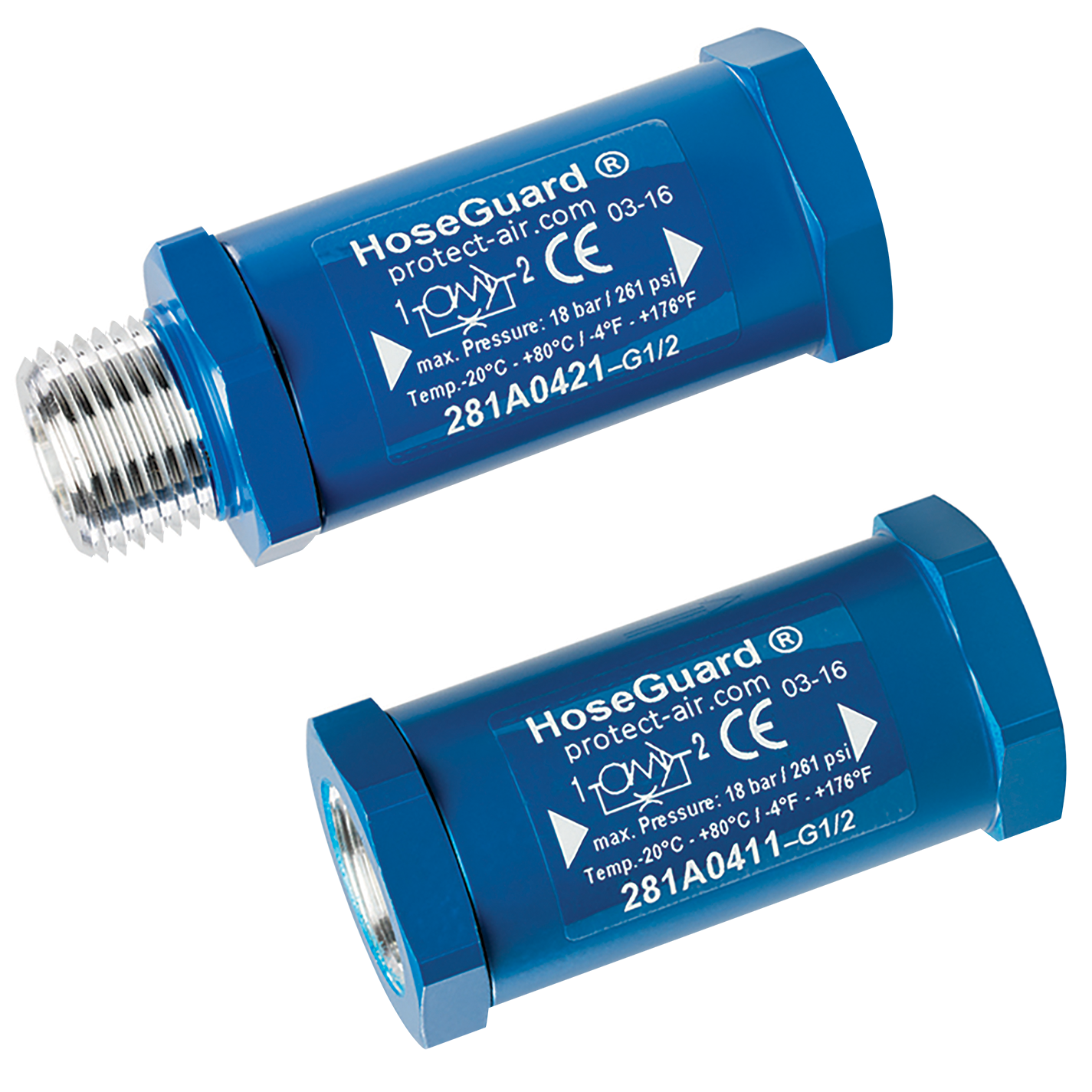 HOSEGUARD AIRFUSE 1/4" BSPP MALE/FEM