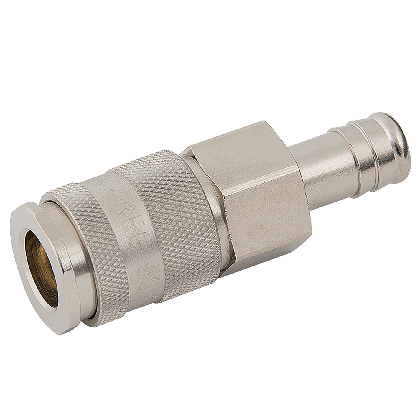 13MM HOSETAIL COUPLING BRASS NICKEL