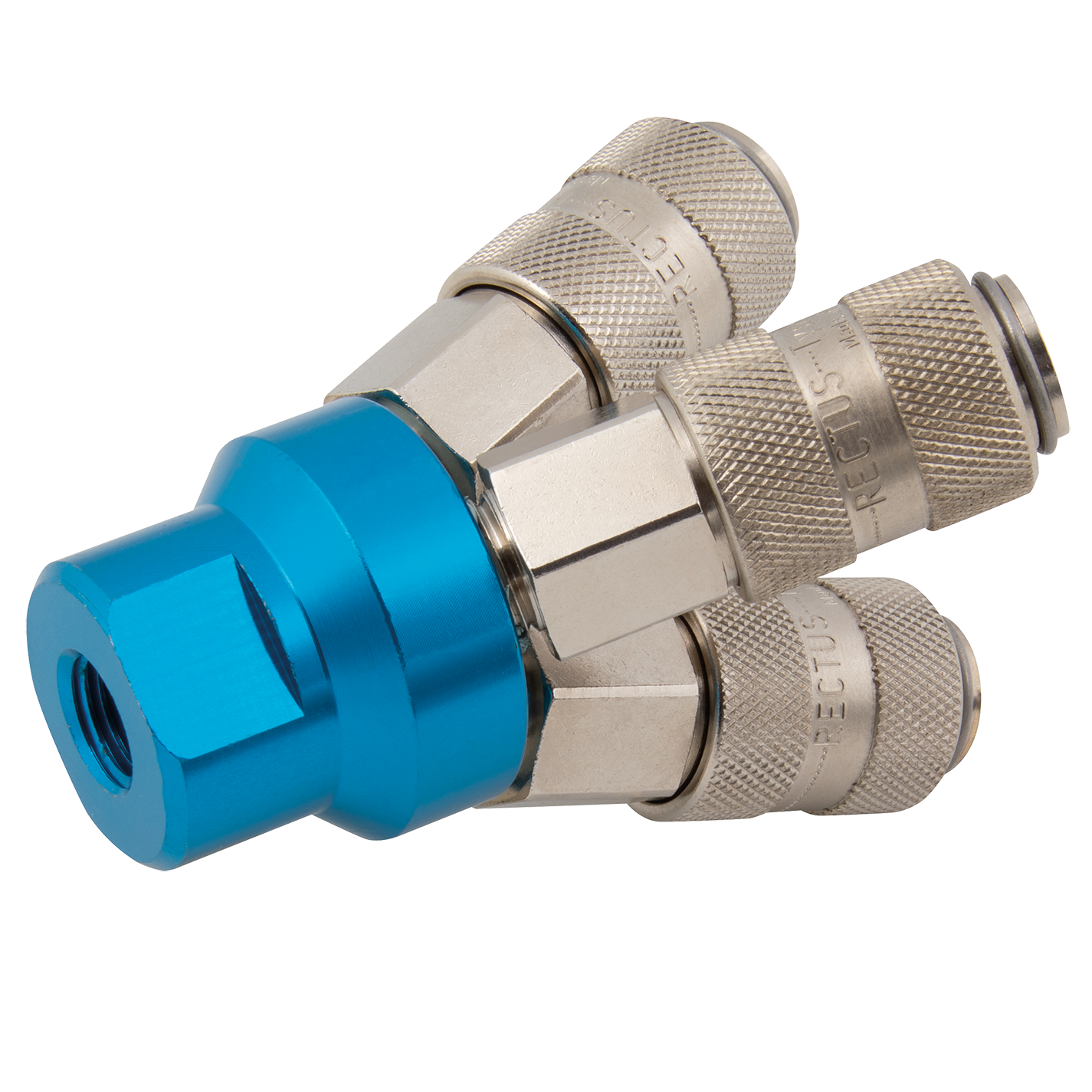 1/4" BSPP Female Triple Outlet Connector