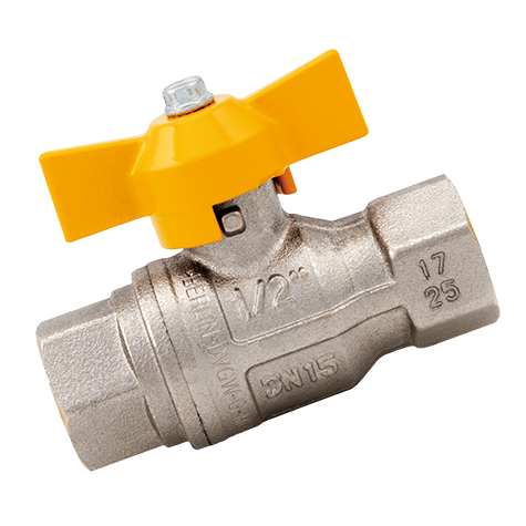 1/2" Brass Ball Valve Wing Handle Ni Plated