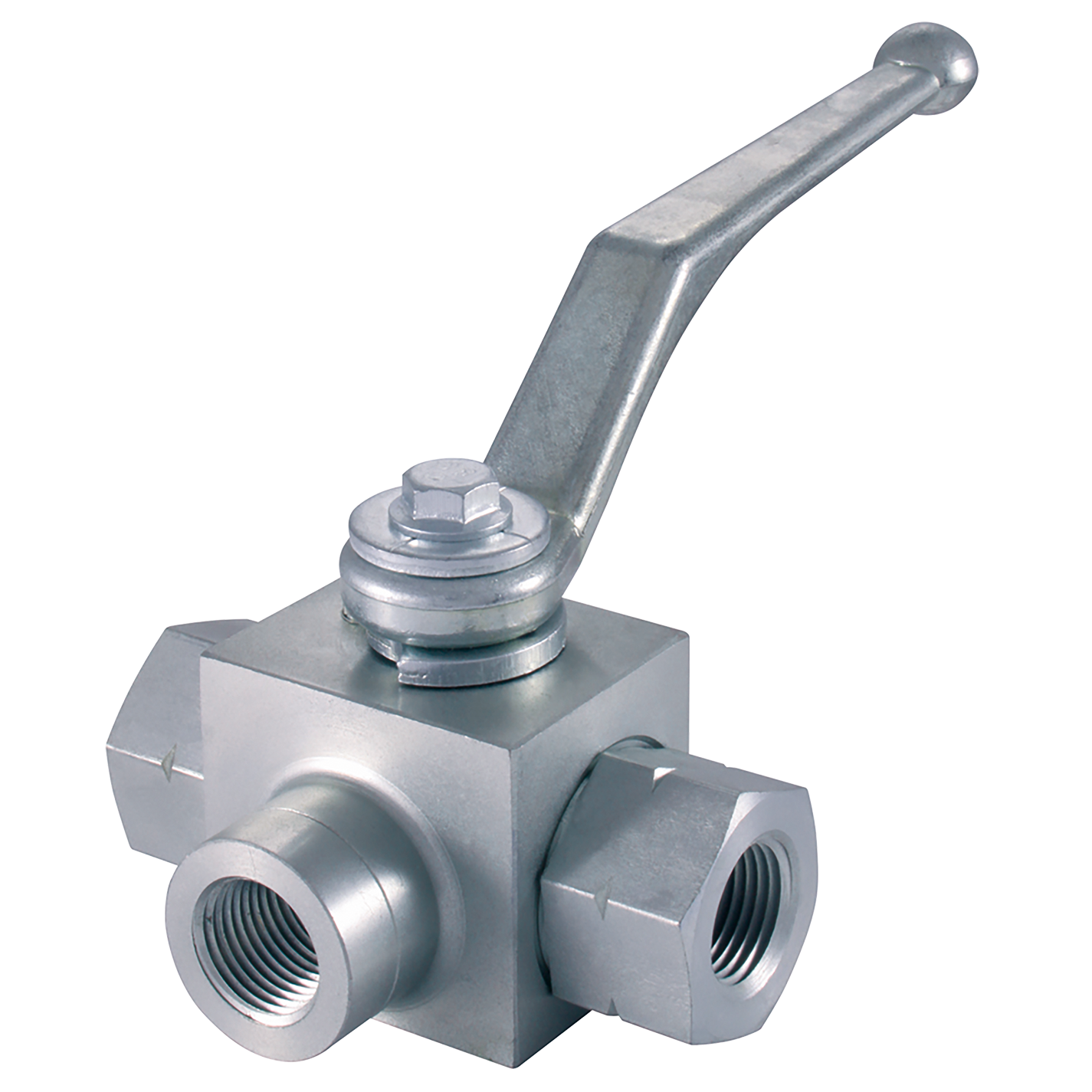 3/8" BSP Parallel Female Ball Valve 3 Way T Ported