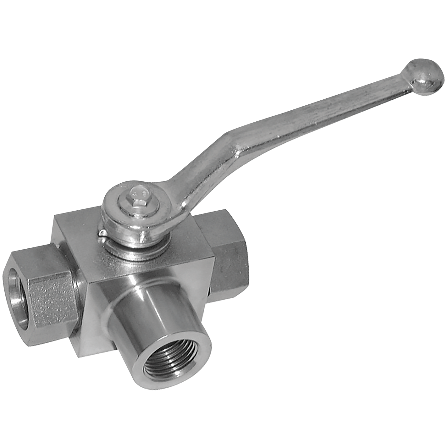 1.1/4" BSP Parallel Female 3 Way T Ported Ball Valve