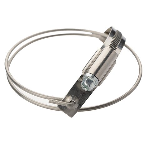 120mm, Hose Clamp for watertight attachment of heavy, externally corrugated spiral hoses, Suitable For Hose AIRDUC : 345; 355,356