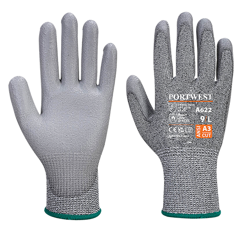 Cut PU Palm Glove LEVEL C Grey XL, Portwest