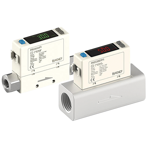 Digital Flow Pressure Sensor PR03 0-200 l/min Thread 1/4" Output PNP + Analog Output (4-20mA), Aignep
