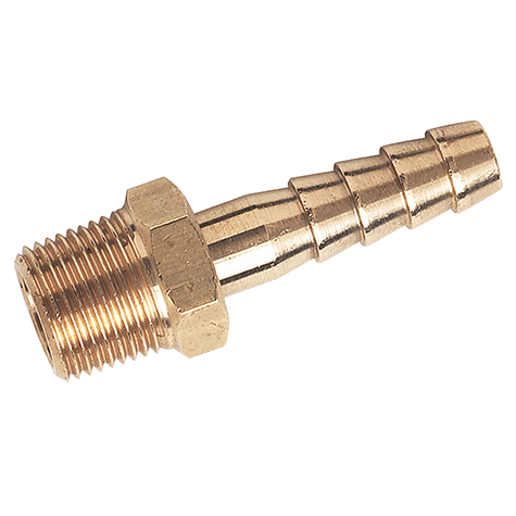 1/4" BSPT Male Straight Hose Tails, Brass