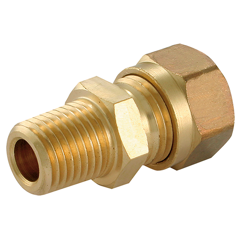 1/4" NPT Male x 6mm OD Male Stud Coupling