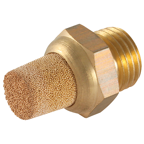 1/4 BSPP MALE SHORT SILENCER BRASS