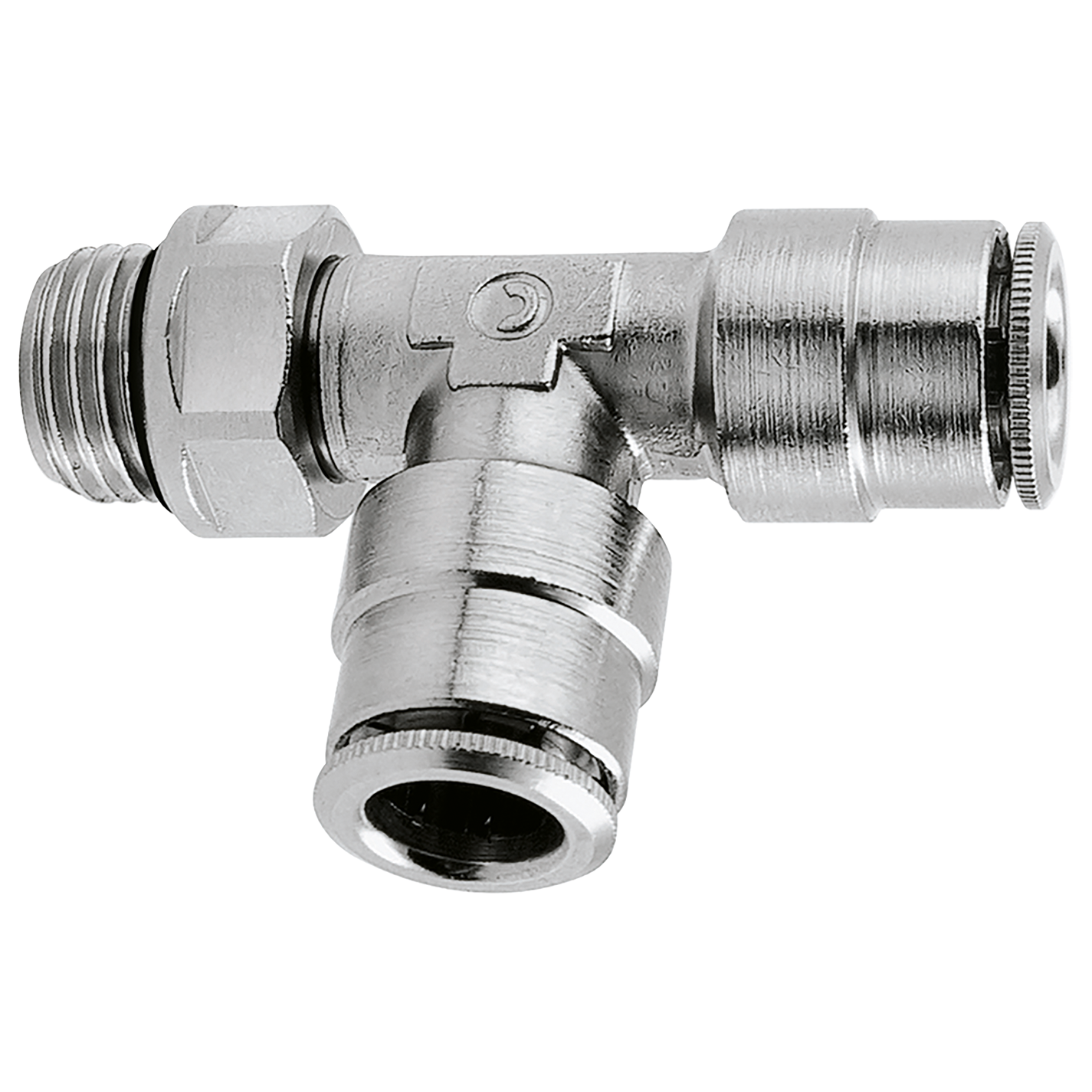 4MM OD X M5 O-RING SWIVEL RUN TEE