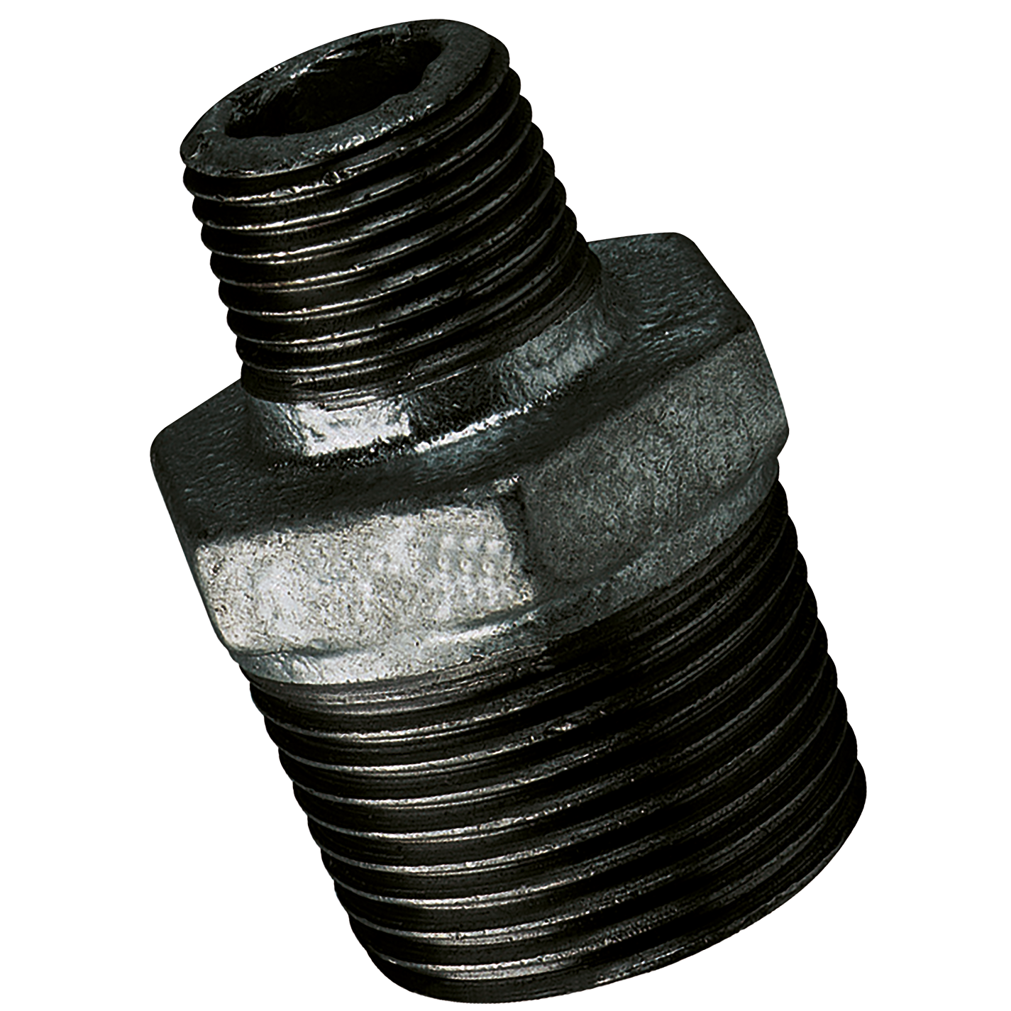 1.1/4"X1/2" BSPT MALE HEX NIPPLE BLACK