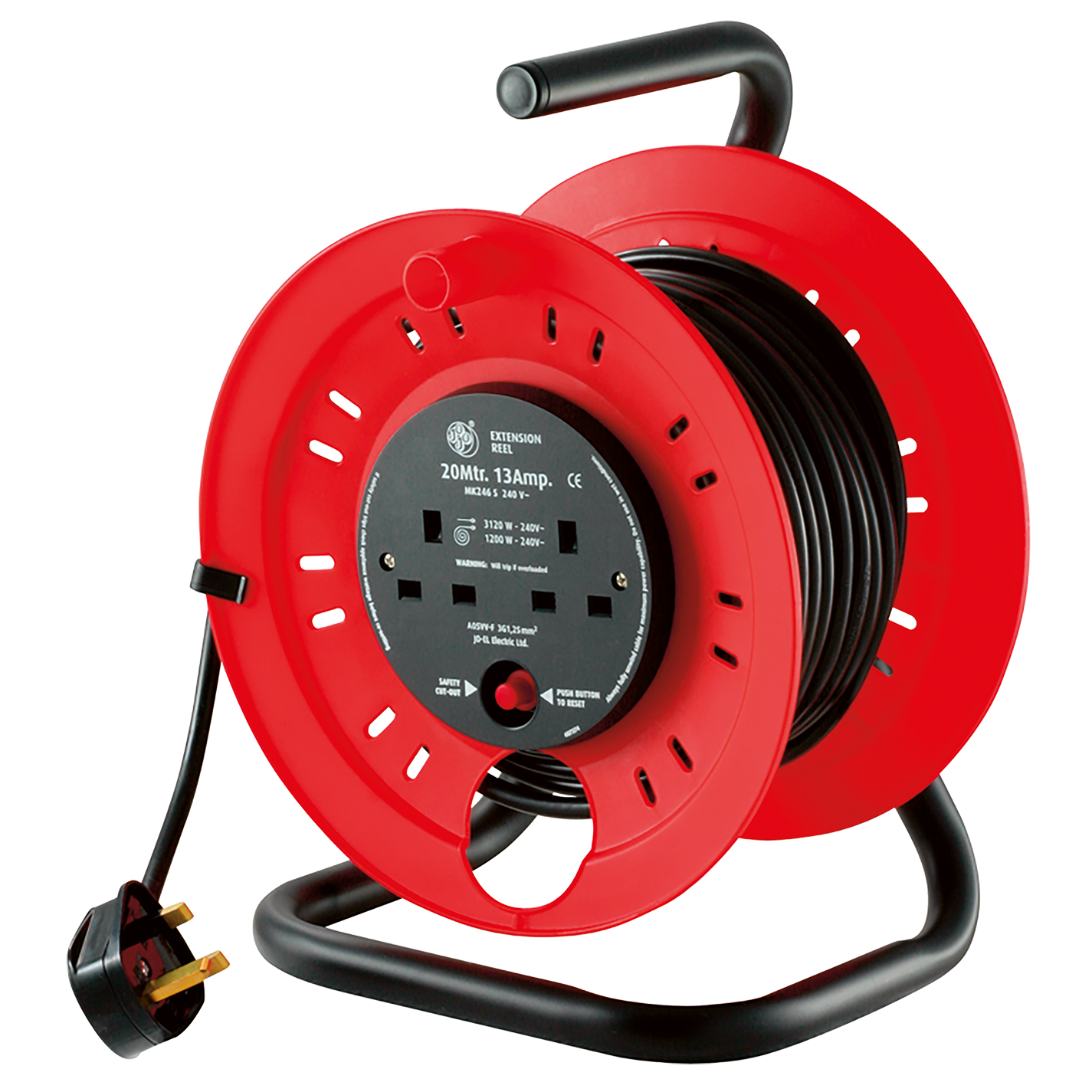 25MTR 13A 4 SOCKET CABLE REEL 240V Shepherd Hydraulics