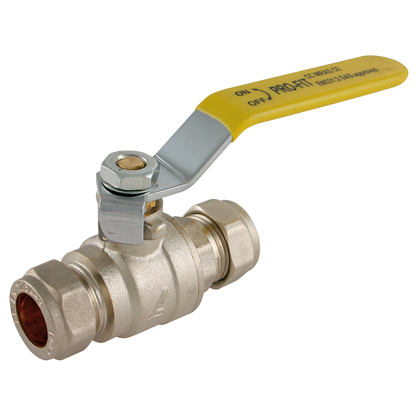 15 mm OD Brass Ball Valve Yell Handle WRAS The Fluid Power Catalogue