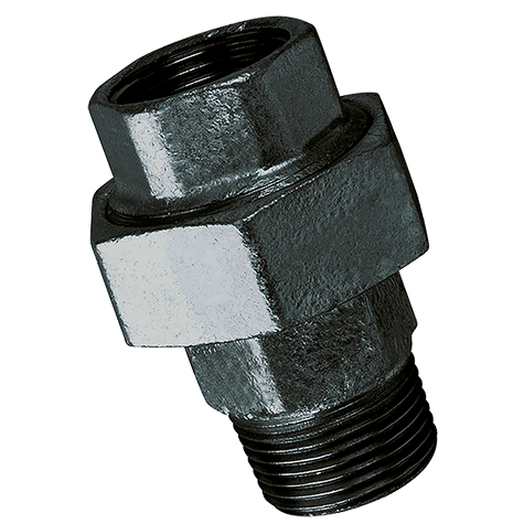 1/2" BSPT/BSP MALE/FEM EQUAL UNION BLK