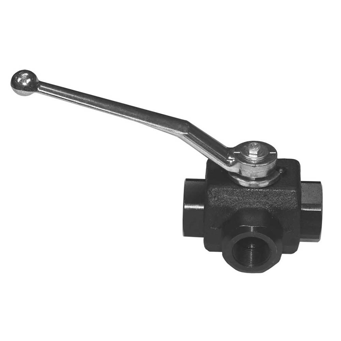 3/4" BSPP Carbon Steel Ball Valve HP 3 Way T Port