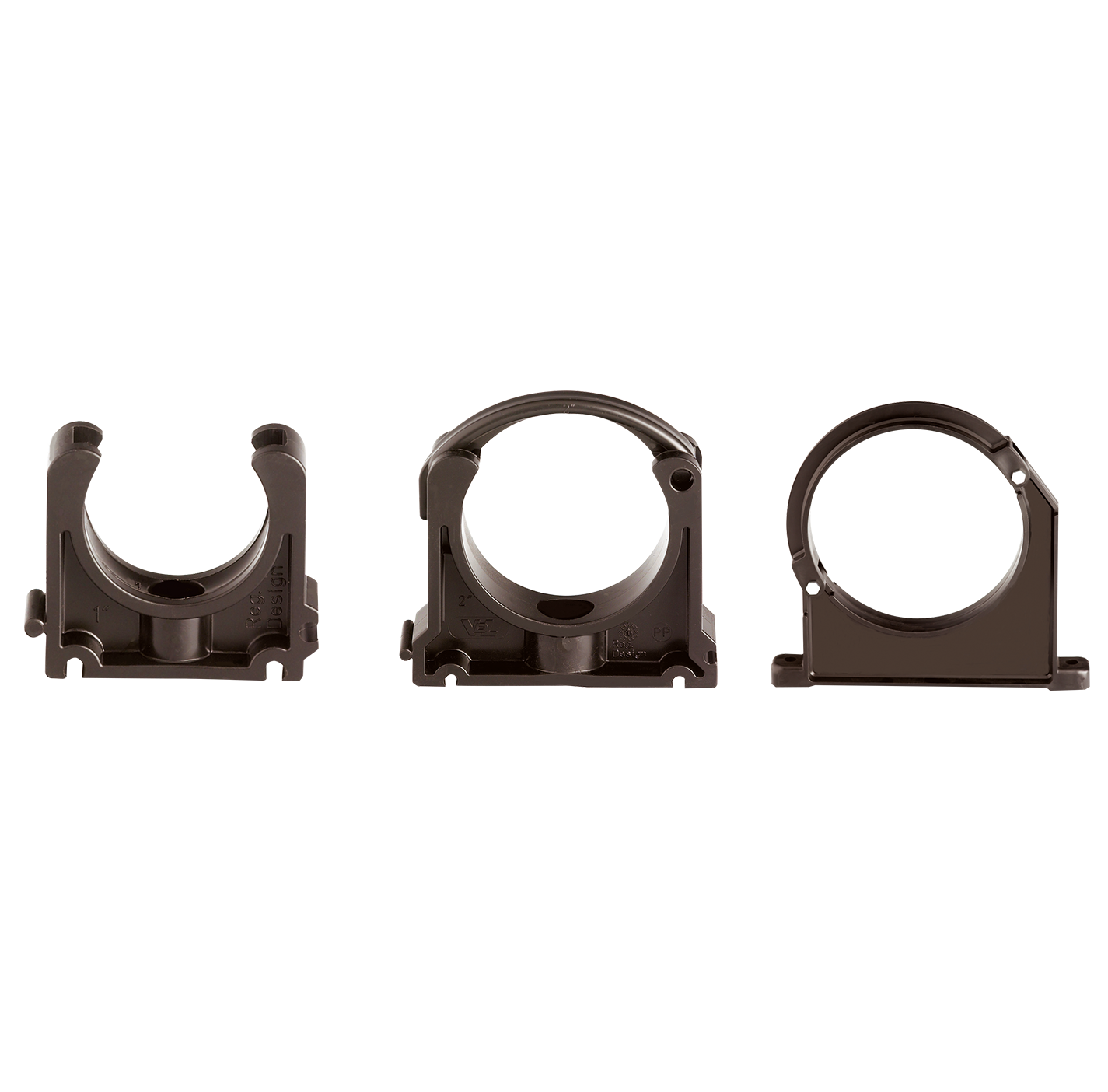 160MM BLACK PP IND PIPE CLAMP 2 BOLTS