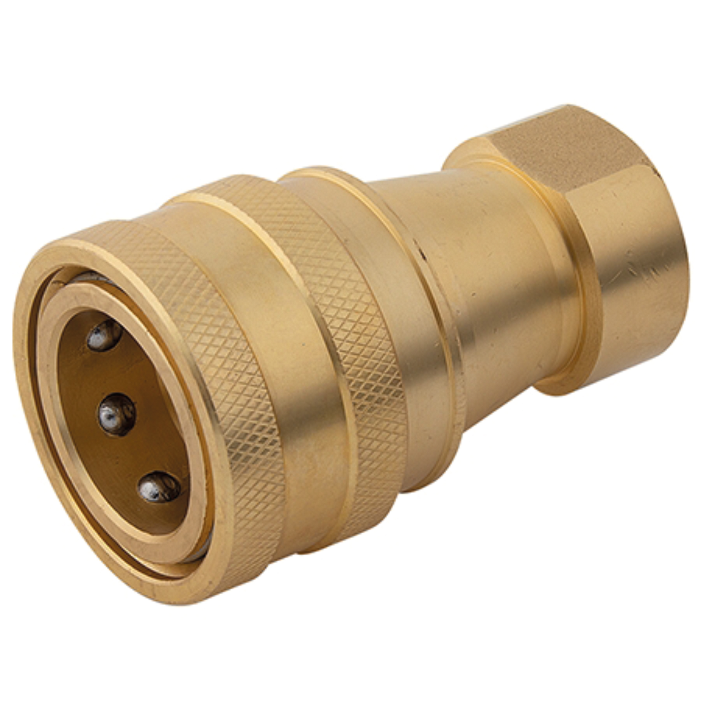 1/2"BSPP Female Thread ISO-B Interchange Brass Coupling | Pneumatics Direct