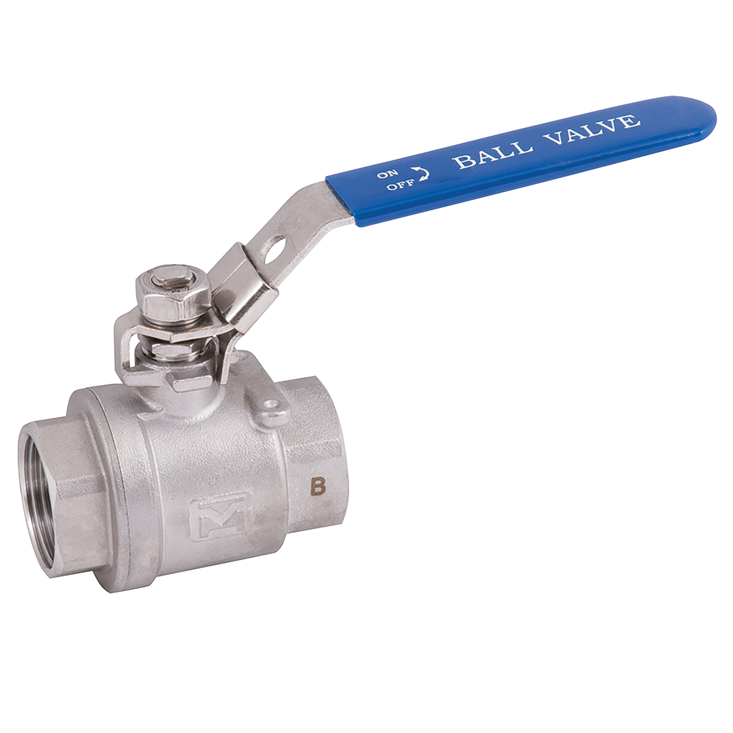 3/4" BSPP 2PC FULL BORE B/V LOCK/LVR / Stainless Steel Ball Valve