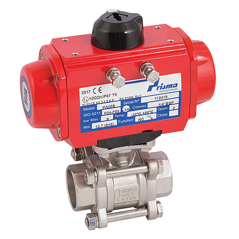 1/2" NPT SS 3PC FBBV F/W PRISMA SA ACT