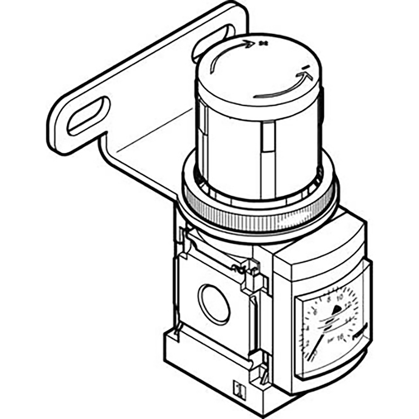 3/8" Precision Regulator with Pressure Gauge