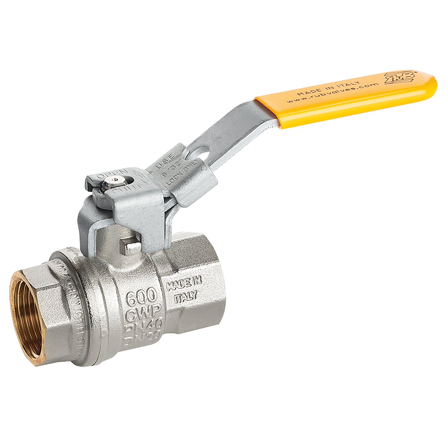 1/2"BSPF Yellow Hdle Brass Ball Valve PTFESeal / Brass Ball Valve