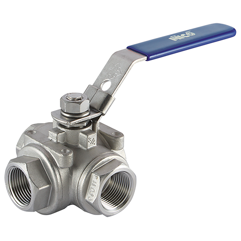 1/2" BSPP 316 SS Ball Valve 3 Way Lockable Handle