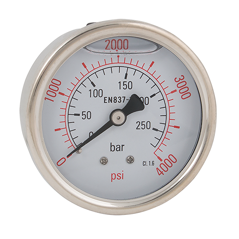 1/4" BSP Pressure Gauge Glycerine Filled