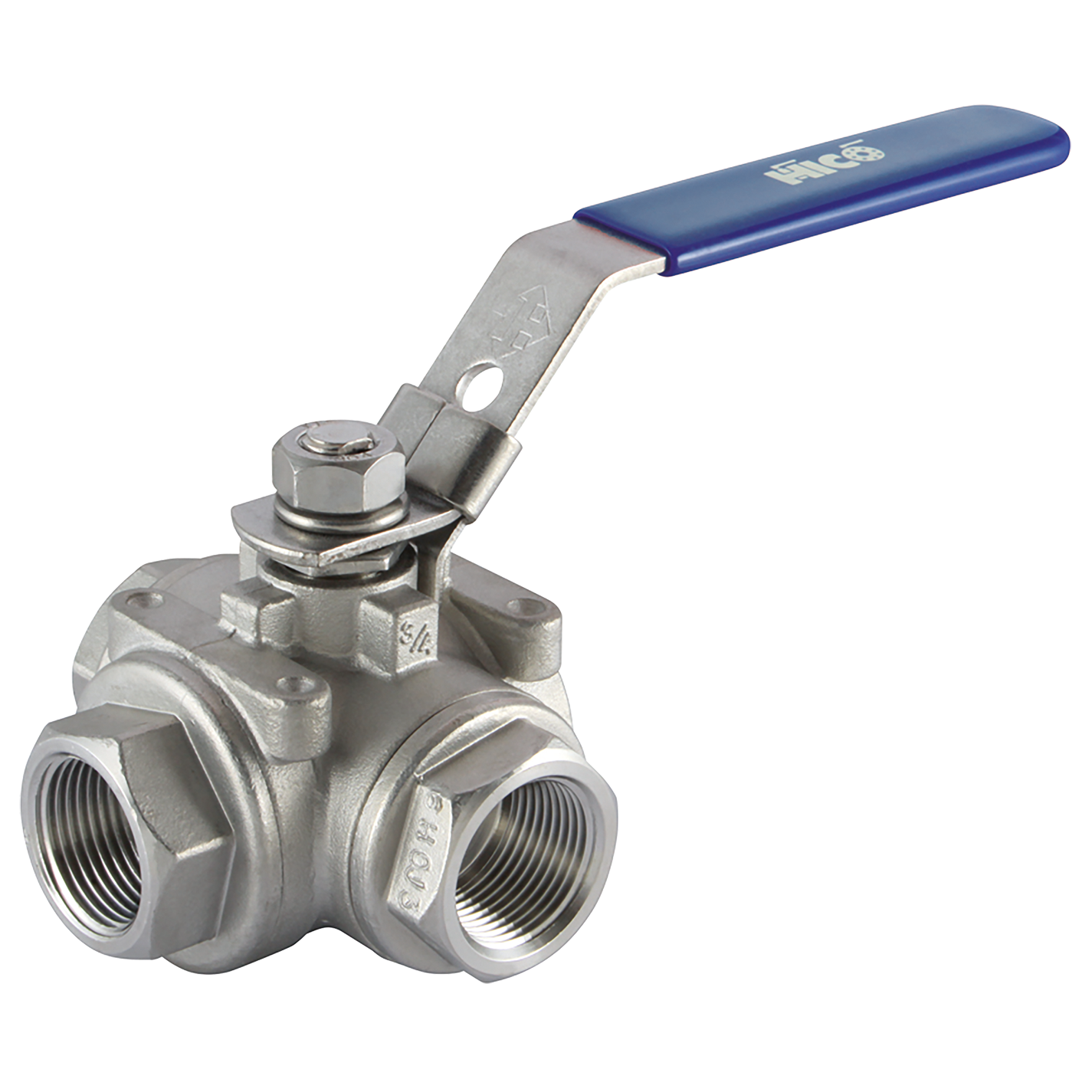 3/8" BSPP 316 SS Ball Valve 3 Way Lockable Handle Shepherd Hydraulics
